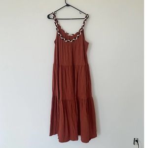 Marine Layer Andrea Knit Midi Dress in Baked Clay Size large